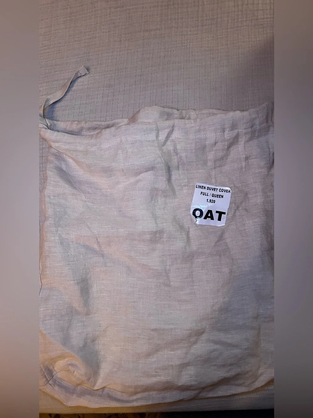 European Linen duvet cover Full/Queen in Oat color